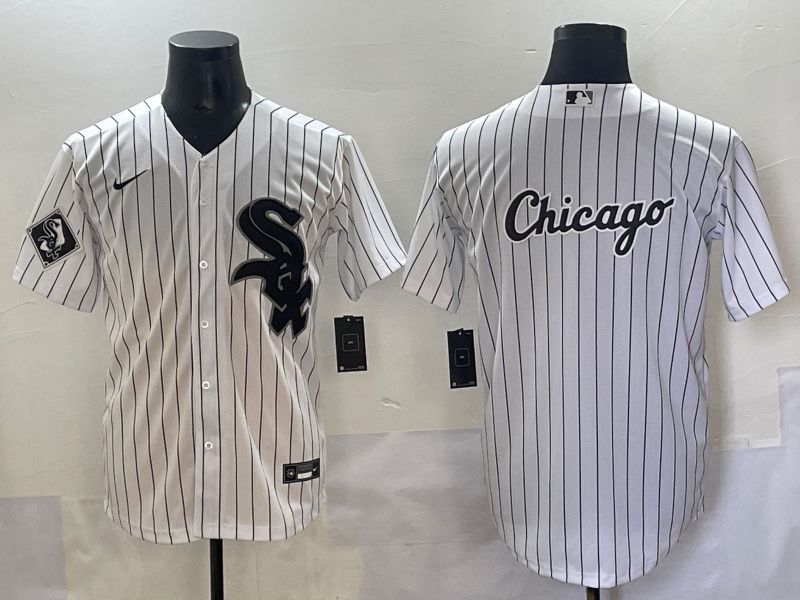 Men 2025 Chicago White Sox Blank White Stripe Game Nike MLB Jersey style 10->chicago white sox->MLB Jersey